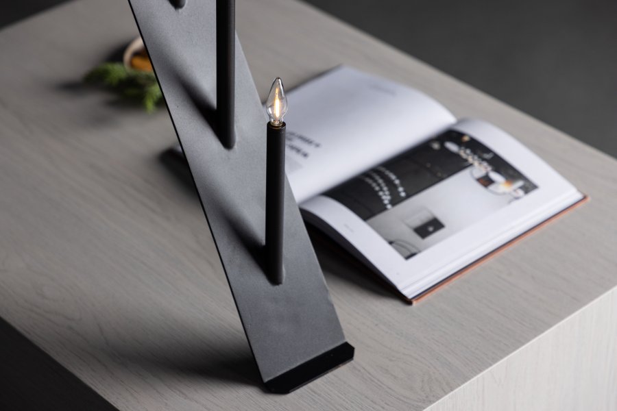 VENTURE DESIGN re bordlampe - sort stl (64cm)