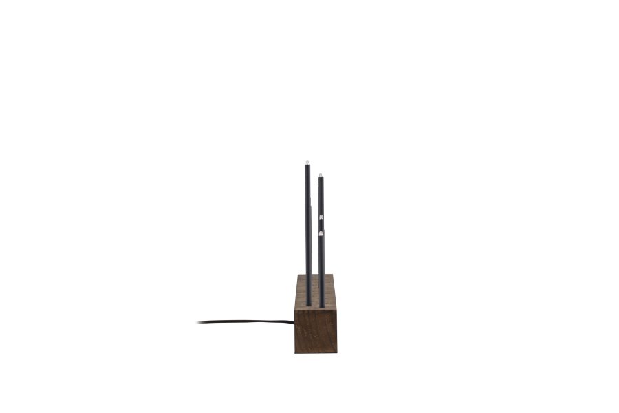 VENTURE DESIGN Kungsberget bordlampe - valnttfarget MDF og sort stl