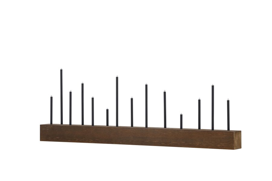 VENTURE DESIGN Kungsberget bordlampe - valnttfarget MDF og sort stl