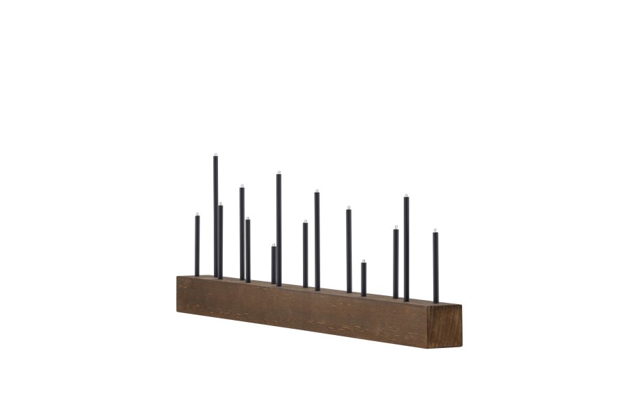 VENTURE DESIGN Kungsberget bordlampe - valnttfarget MDF og sort stl