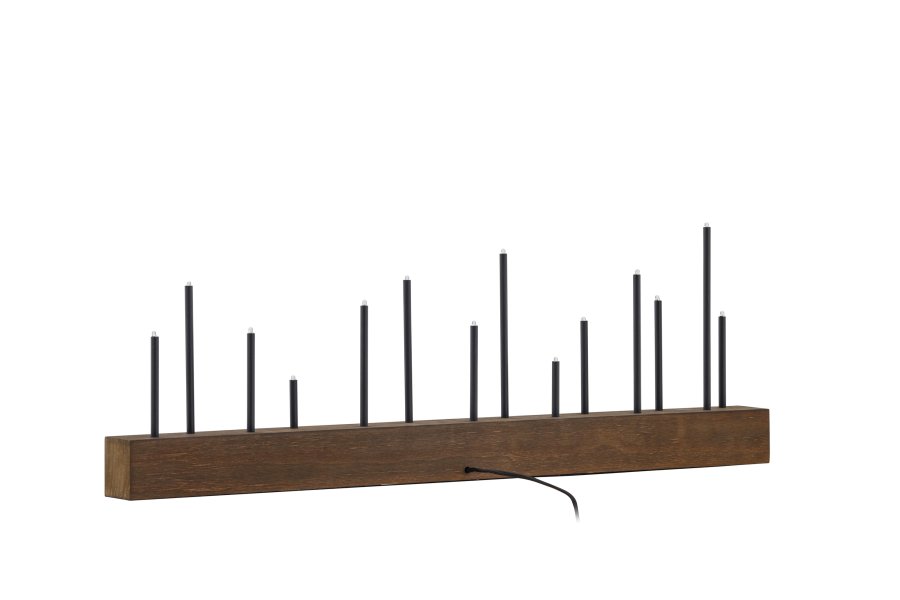 VENTURE DESIGN Kungsberget bordlampe - valnttfarget MDF og sort stl