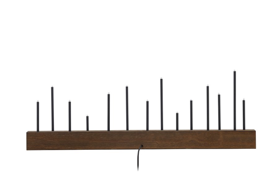 VENTURE DESIGN Kungsberget bordlampe - valnttfarget MDF og sort stl