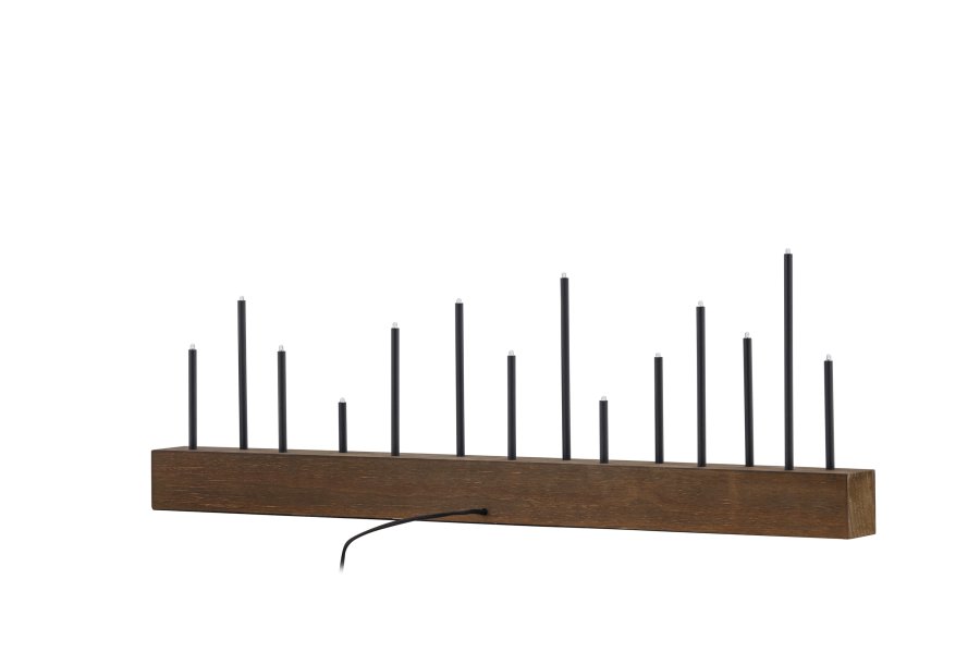 VENTURE DESIGN Kungsberget bordlampe - valnttfarget MDF og sort stl