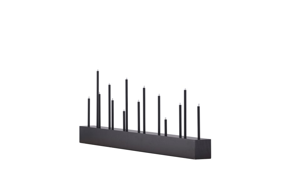 VENTURE DESIGN Kungsberget bordlampe - svart MDF og sort stl (77cm)