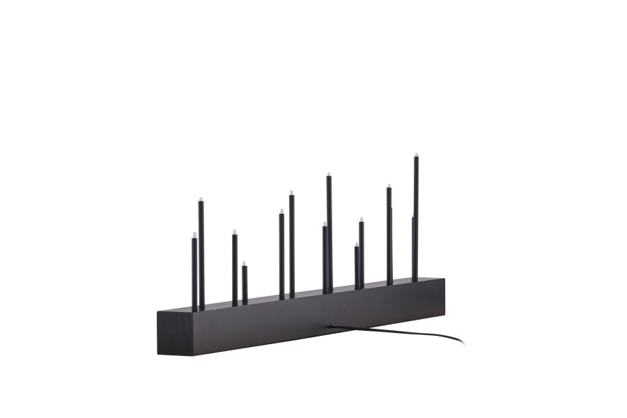 VENTURE DESIGN Kungsberget bordlampe - svart MDF og sort stl (77cm)