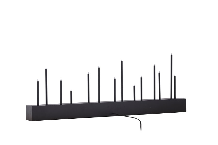 VENTURE DESIGN Kungsberget bordlampe - svart MDF og sort stl (77cm)