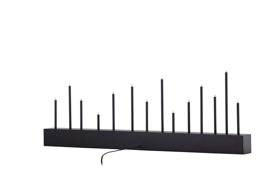 VENTURE DESIGN Kungsberget bordlampe - svart MDF og sort stl (77cm)