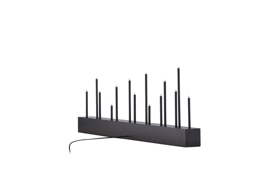 VENTURE DESIGN Kungsberget bordlampe - svart MDF og sort stl (77cm)