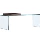 VENTURE DESIGN Telemark salongbord, m trebrett, rektangulrt - klart glass (110x50)