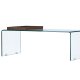 VENTURE DESIGN Telemark salongbord, m trebrett, rektangulrt - klart glass (110x50)