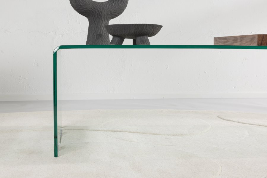 VENTURE DESIGN Telemark salongbord, m trebrett, rektangulrt - klart glass (110x50)