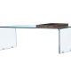 VENTURE DESIGN Telemark salongbord, m trebrett, rektangulrt - klart glass (110x50)