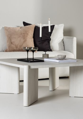 VENTURE DESIGN Rogaland salongbord, firkantet - hvitkalket MDF (100x100)