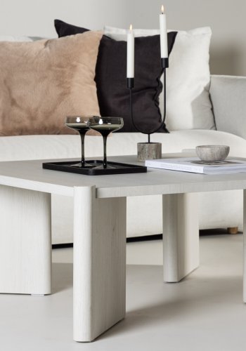 VENTURE DESIGN Rogaland salongbord, firkantet - hvitkalket MDF (100x100)