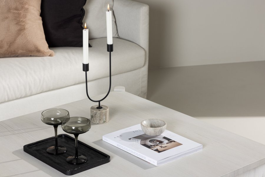 VENTURE DESIGN Rogaland salongbord, firkantet - hvitkalket MDF (100x100)