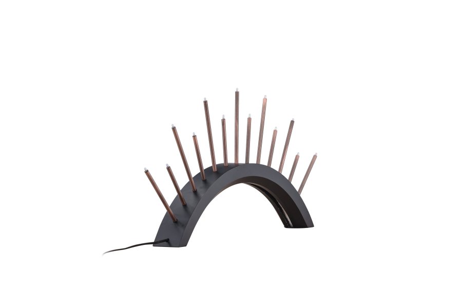 VENTURE DESIGN Björnrike Tischleuchte - Kupfermetall und schwarzes MDF