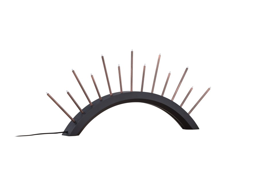 VENTURE DESIGN Björnrike Tischleuchte - Kupfermetall und schwarzes MDF