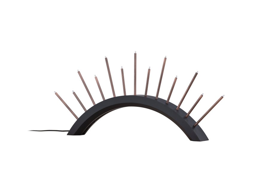 VENTURE DESIGN Björnrike Tischleuchte - Kupfermetall und schwarzes MDF