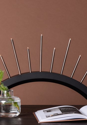 VENTURE DESIGN Björnrike Tischleuchte - Kupfermetall und schwarzes MDF