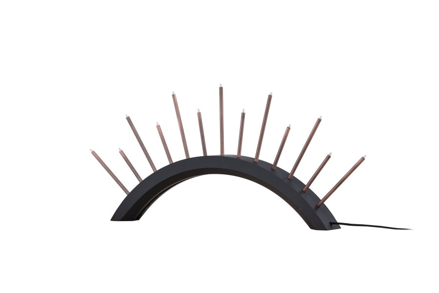 VENTURE DESIGN Björnrike Tischleuchte - Kupfermetall und schwarzes MDF