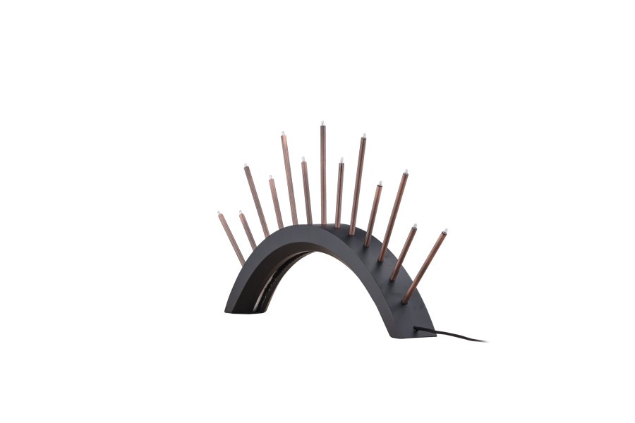 VENTURE DESIGN Björnrike Tischleuchte - Kupfermetall und schwarzes MDF