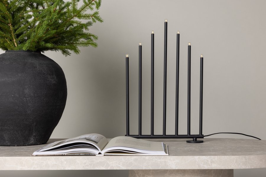 VENTURE DESIGN Björnfjället bordlampe, m. demping - matt sort stl (50cm)