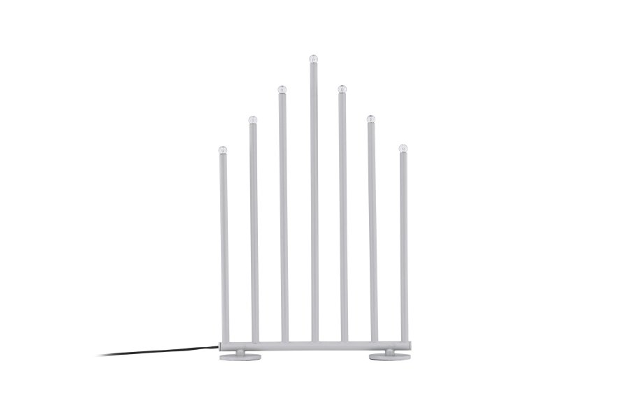 VENTURE DESIGN Björnfjället Tischleuchte, mit Dimmfunktion – mattsilberner Stahl (50cm)