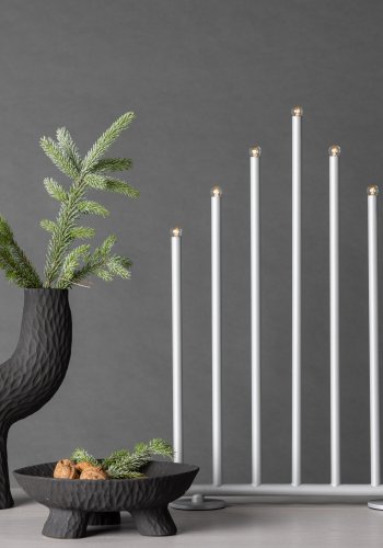 VENTURE DESIGN Björnfjället Tischleuchte, mit Dimmfunktion – mattsilberner Stahl (50cm)