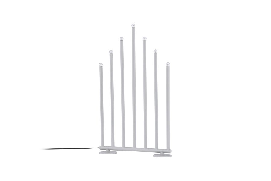 VENTURE DESIGN Björnfjället Tischleuchte, mit Dimmfunktion – mattsilberner Stahl (50cm)