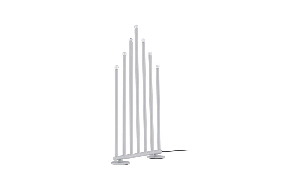 VENTURE DESIGN Björnfjället Tischleuchte, mit Dimmfunktion – mattsilberner Stahl (50cm)