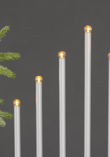 VENTURE DESIGN Björnfjället Tischleuchte, mit Dimmfunktion – mattsilberner Stahl (50cm)