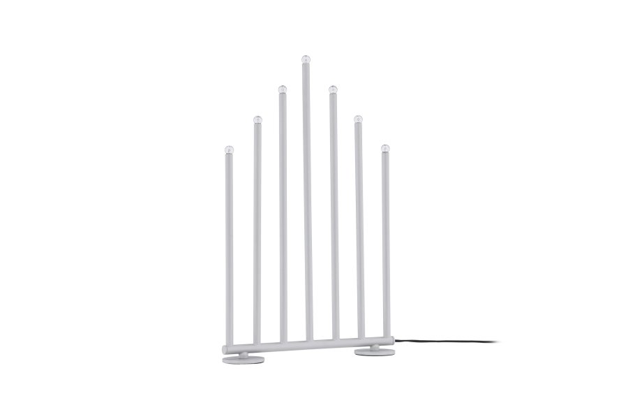 VENTURE DESIGN Björnfjället Tischleuchte, mit Dimmfunktion – mattsilberner Stahl (50cm)