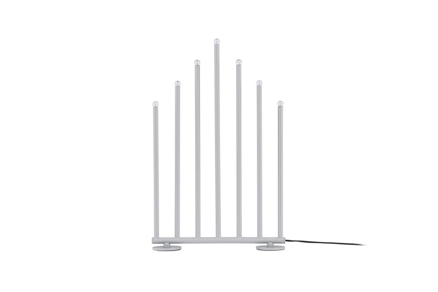 VENTURE DESIGN Björnfjället Tischleuchte, mit Dimmfunktion – mattsilberner Stahl (50cm)