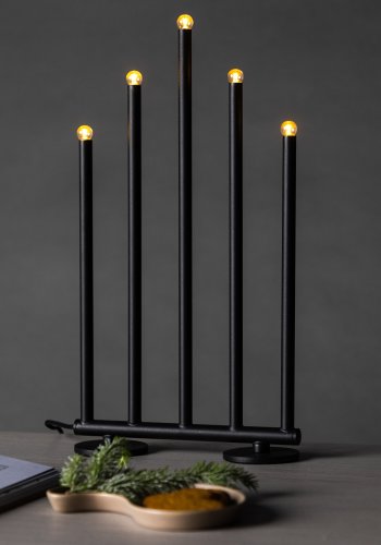 VENTURE DESIGN Björnfjället Tischleuchte, mit Dimmfunktion – mattschwarzer Stahl (40 cm)