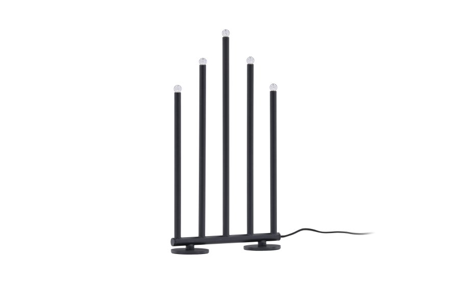 VENTURE DESIGN Björnfjället Tischleuchte, mit Dimmfunktion – mattschwarzer Stahl (40 cm)