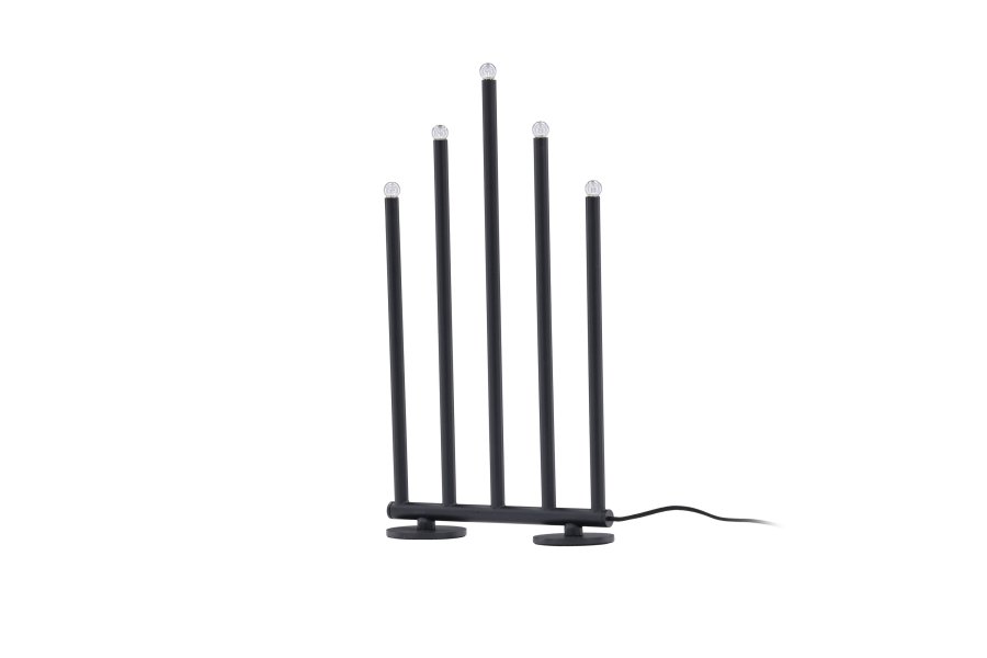 VENTURE DESIGN Björnfjället Tischleuchte, mit Dimmfunktion – mattschwarzer Stahl (40 cm)