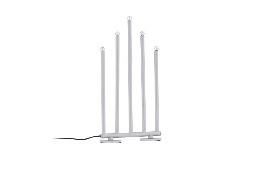 VENTURE DESIGN Björnfjället Tischleuchte, mit Dimmfunktion – mattsilberner Stahl (40cm)