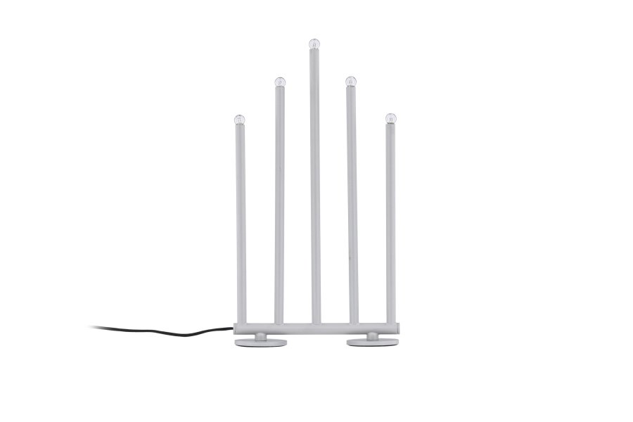 VENTURE DESIGN Björnfjället Tischleuchte, mit Dimmfunktion – mattsilberner Stahl (40cm)