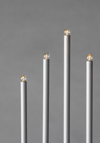 VENTURE DESIGN Björnfjället Tischleuchte, mit Dimmfunktion – mattsilberner Stahl (40cm)