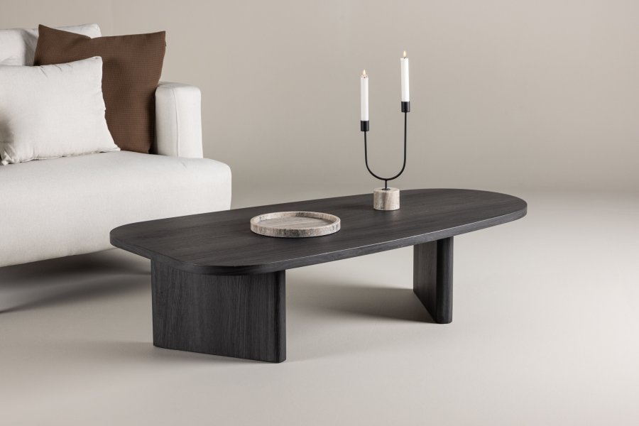 VENTURE DESIGN Grönvik Couchtisch – schwarzes MDF (130x65)