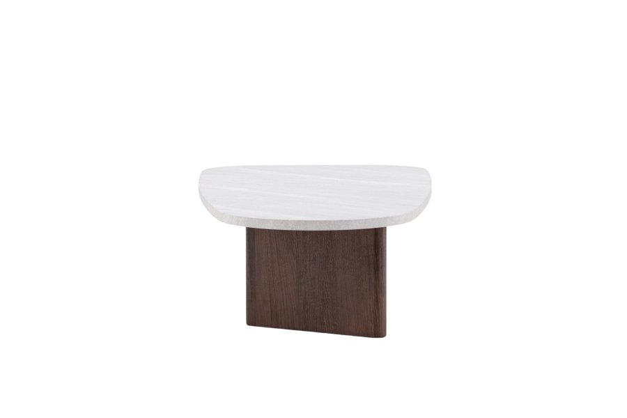 VENTURE DESIGN Grönvik Couchtisch – hellgraue Betonoptik und Mocca-MDF (130x65)