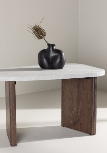 VENTURE DESIGN Grönvik sidebord - lysegr betonglook og mocca MDF (70x45)