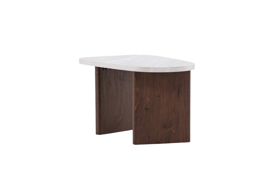 VENTURE DESIGN Grönvik sidebord - lysegr betonglook og mocca MDF (70x45)
