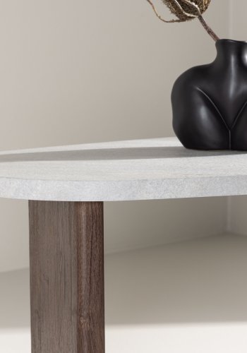 VENTURE DESIGN Grönvik sidebord - lysegr betonglook og mocca MDF (70x45)