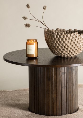 VENTURE DESIGN Bianca Couchtisch, rund – Mokkafurnier (80)