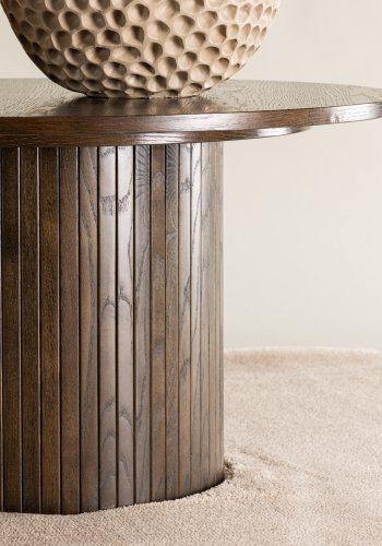 VENTURE DESIGN Bianca Couchtisch, rund – Mokkafurnier (80)
