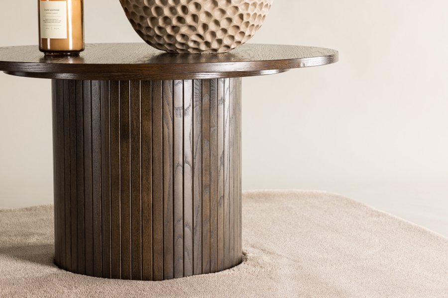 VENTURE DESIGN Bianca Couchtisch, rund – Mokkafurnier (80)