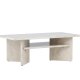 VENTURE DESIGN lesund salongbord, m. hylle, rektangulr - beige marmorlook MDF (120x60)