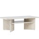 VENTURE DESIGN lesund salongbord, m. hylle, rektangulr - beige marmorlook MDF (120x60)