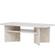 VENTURE DESIGN lesund salongbord, m. hylle, rektangulr - beige marmorlook MDF (120x60)